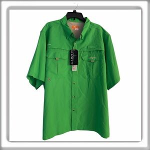 NWT HABIT River Gorge Short Sleeve Vented Fishing Shirt Green Size 2X Outdoor